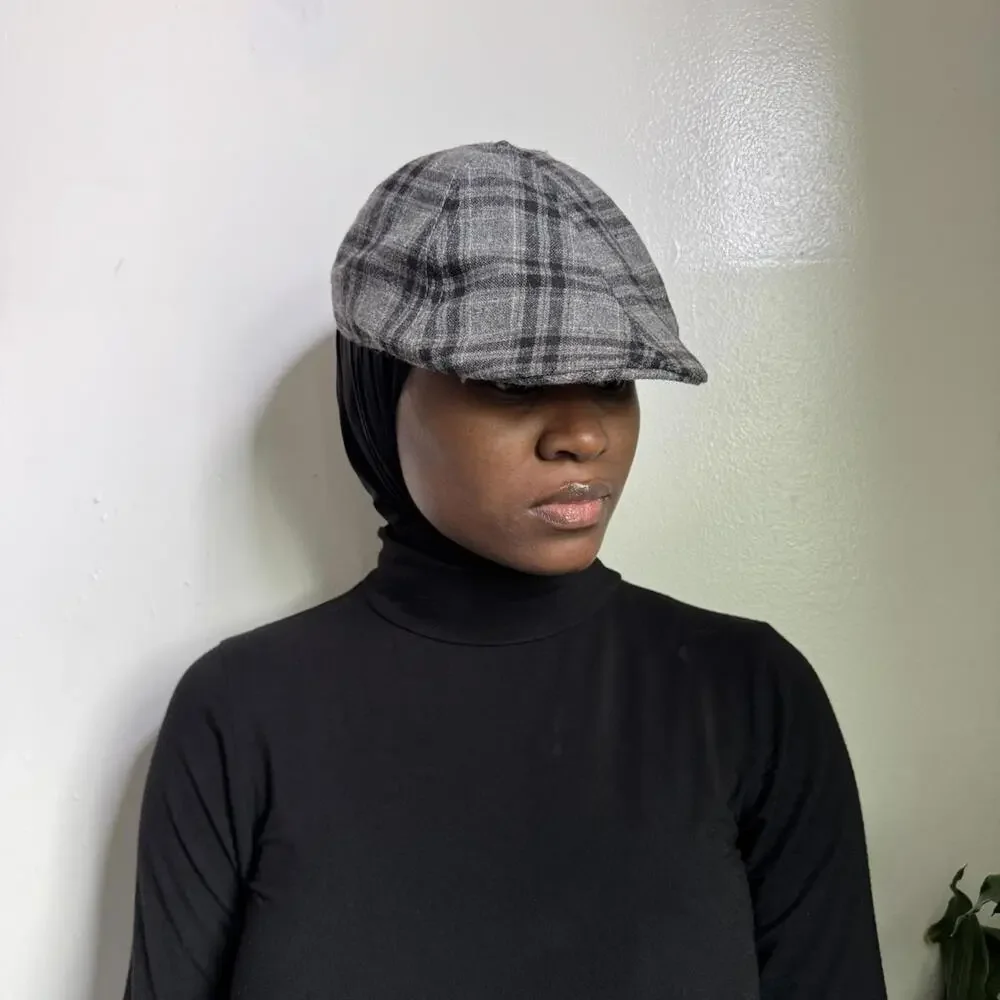 Vintage plaided‎ newsboy beret cap